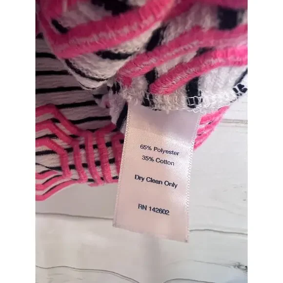 Sail to Sable Dress Size Large White with Blue Stripes Pink Tassels - Picture 3 of 5